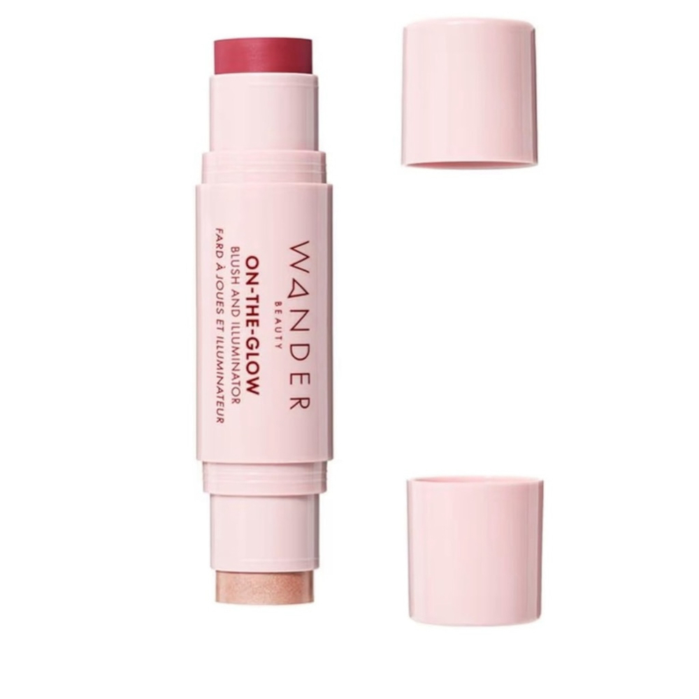 Wander Beauty On-the-Glow Cream Blush Illuminator Strawberry Fields Cheek Lip